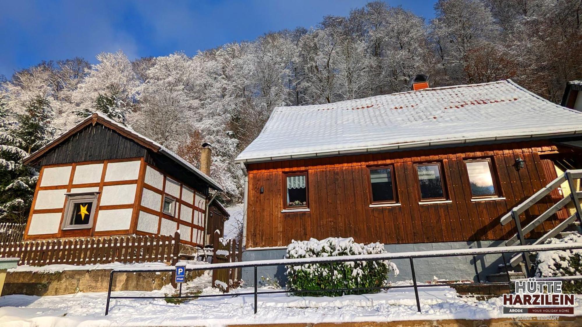 Arode Hütte Harzilein - Romantic tiny house on the edge of the forest Zorge Exterior foto